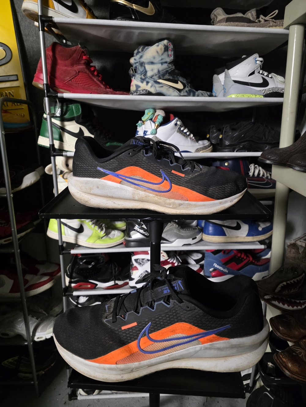 🔥 Nike Downshifter Black Orange Men's Size 15 Athletic Running Blue